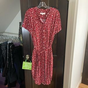 Loft red midi dress